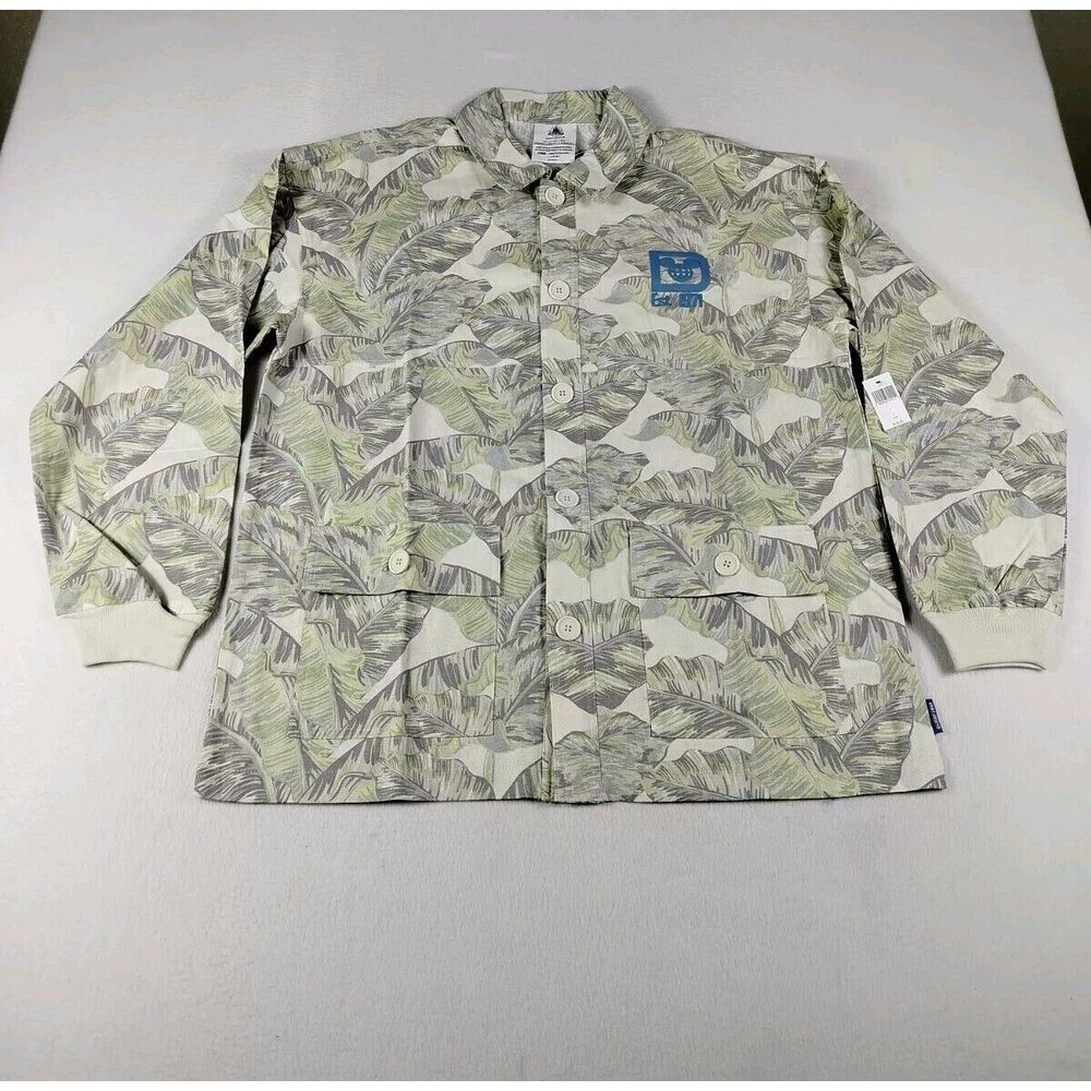 Walt Disney World Spirit Jersey Mens Large Linen Blend Hawaiian Floral Tropical
